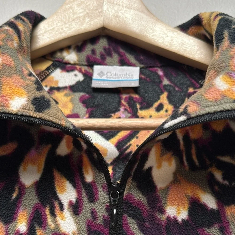 Columbia Vibrant Pattern Lightweight Fleece Pullover Size L - Picture 3 of 4